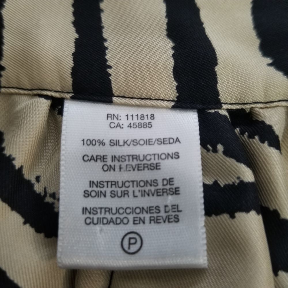Michael Kors Gold/Black Silk Zebra Print Skirt S - Picture 4 of 5